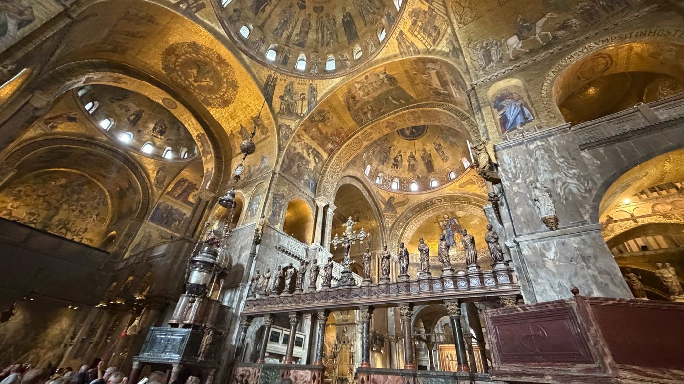 Ornate gilded interior of the Doge’s Palace in Venice