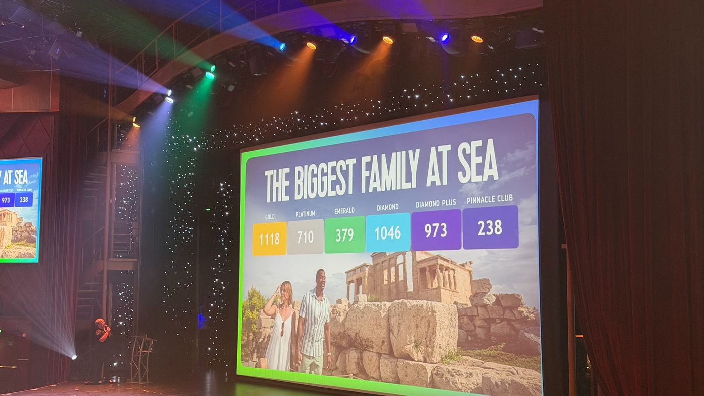 The Biggest Family at Sea loyalty display during the Atlantic crossing